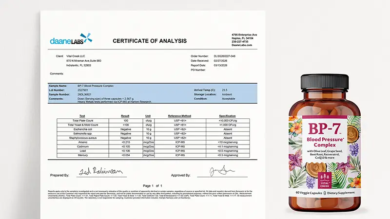 A BP-7 bottle with a test certificate